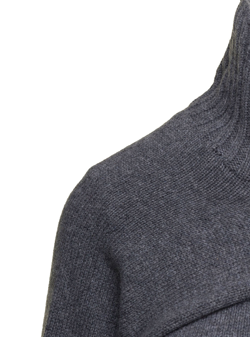 Jil Sander Grey Two-piece Sweater With High-neck In Wool Woman In Black