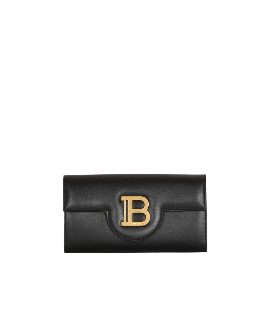 Balmain B-buzz Leather Wallet In Black