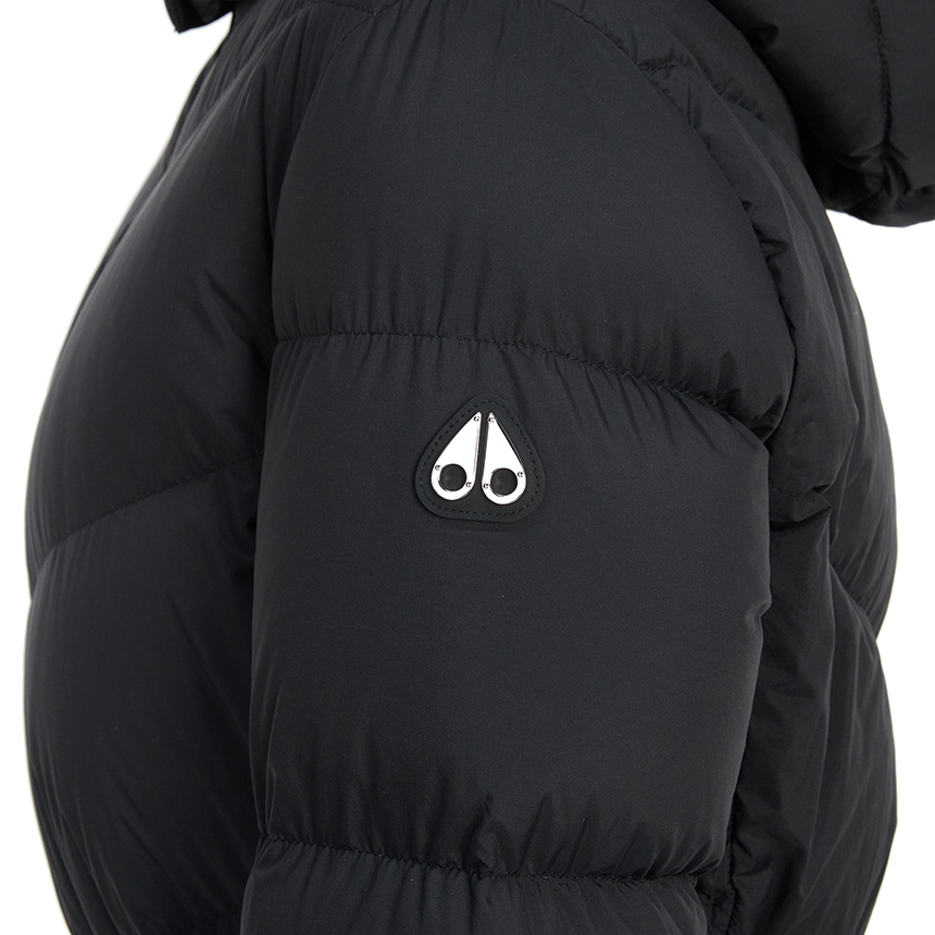 Moose Knuckles Hooded Down Jacket In Black