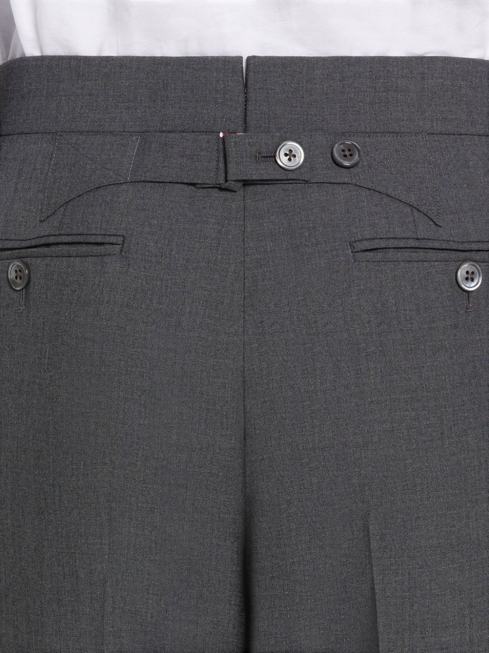Thom Browne Cropped Stripe-print Wool Trousers In Black
