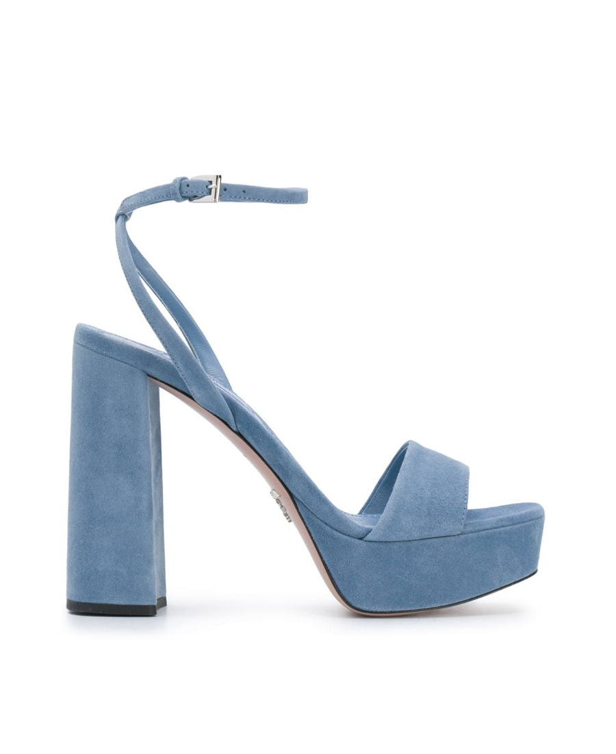 Prada Open-toed High-heeled Sandals In Blue