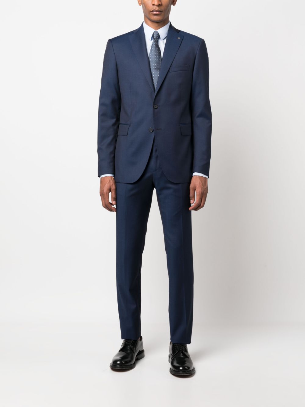 Tagliatore Logo-plaque Single-breasted Suit In Black