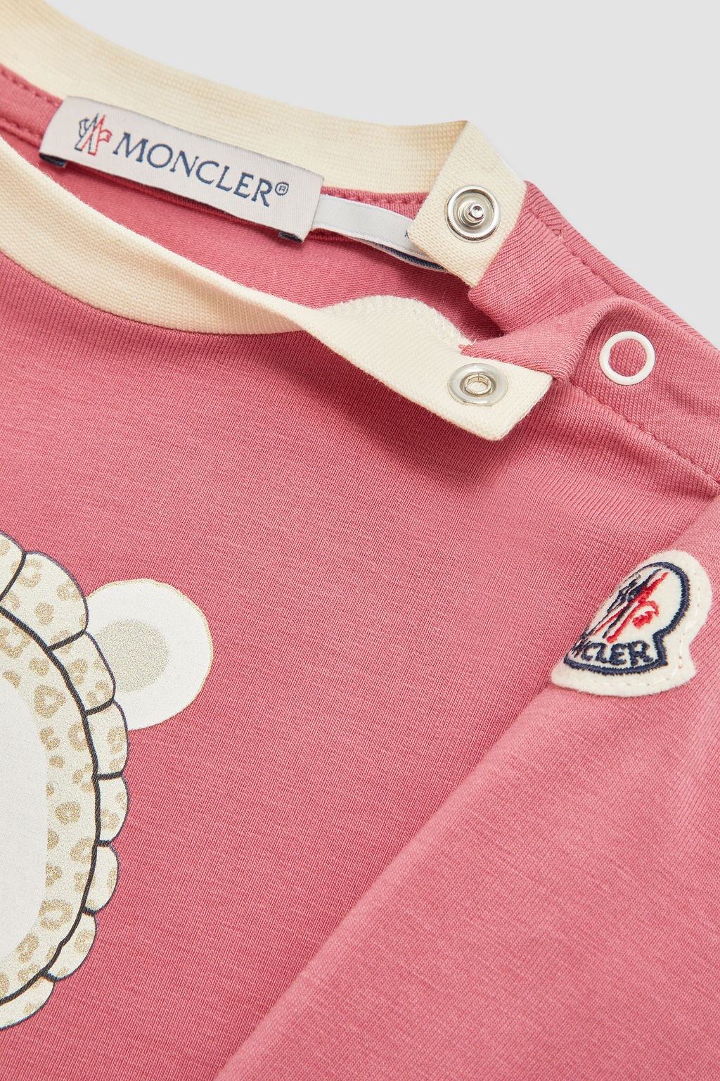 Moncler Printed Long-sleeved T-shirt In Pink