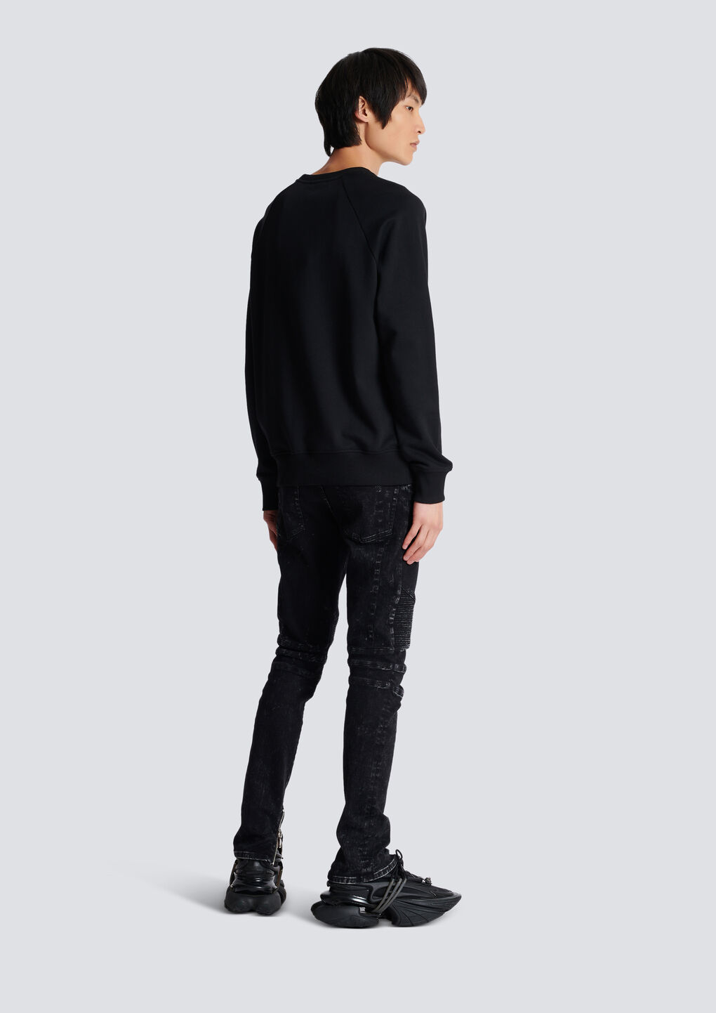 Shop Balmain Paris Printed Sweatshirt In Black
