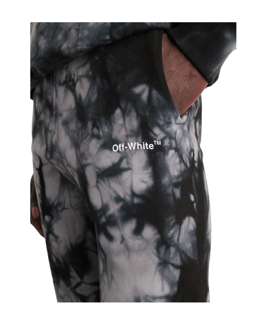 Off-white Marbled Stripe-print Track Pants In Gray