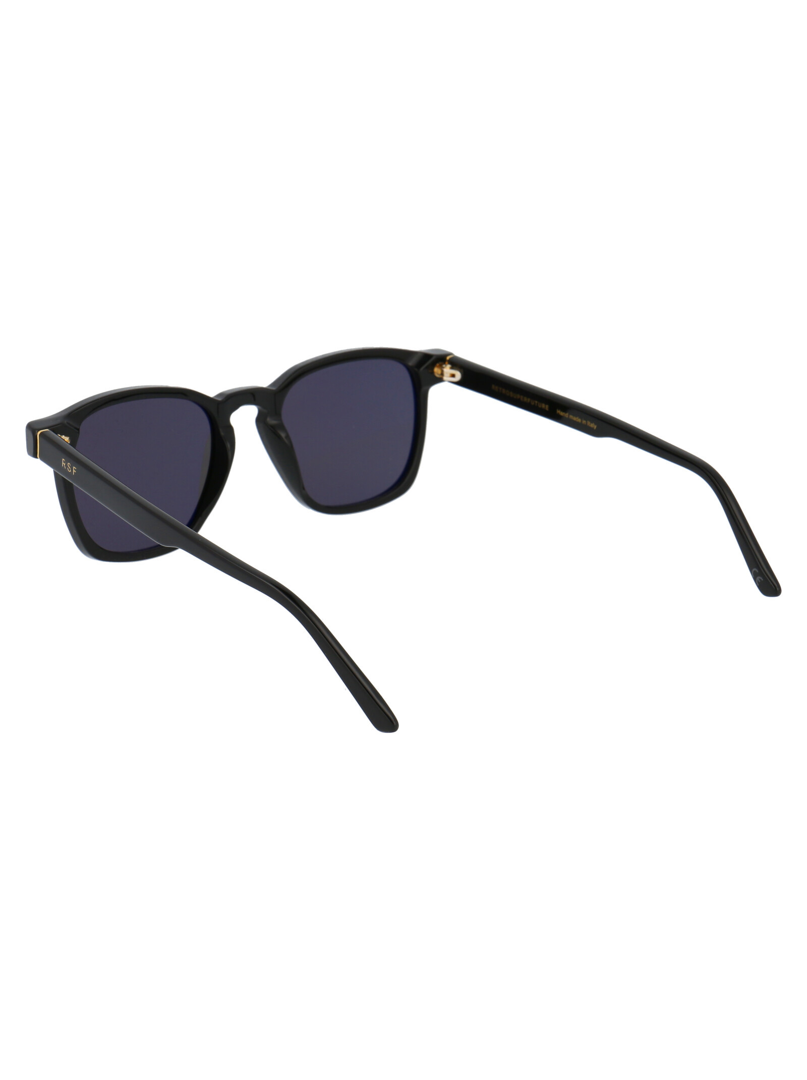 Retrosuperfuture Unique Square Frame Sunglasses With Gold Detailing In Black