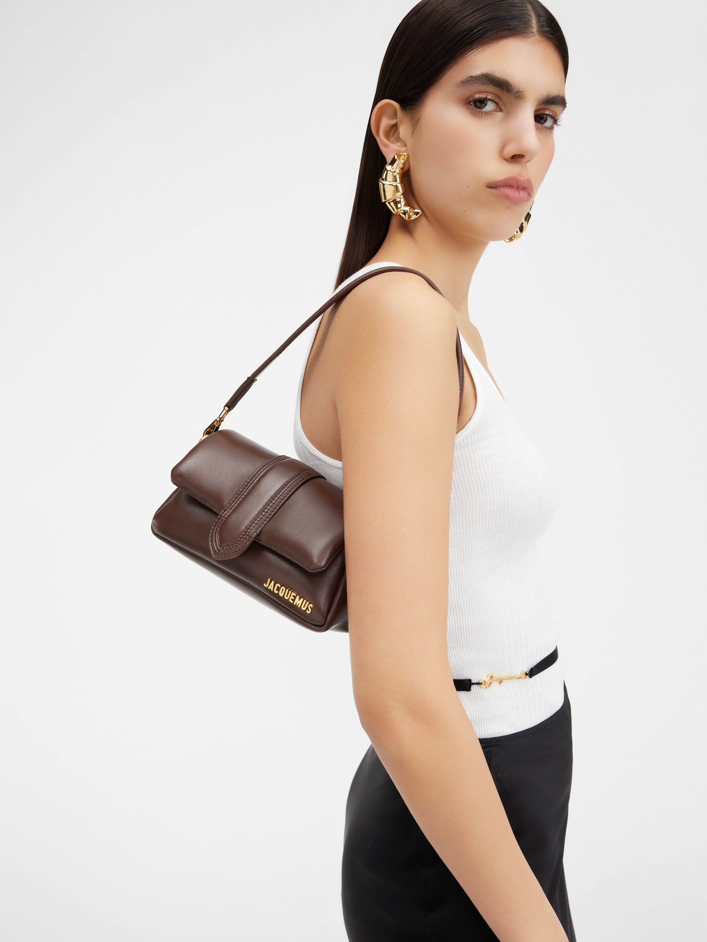 Jacquemus Le Petit Bambinou Bag Woman Brown In Leather In Brown