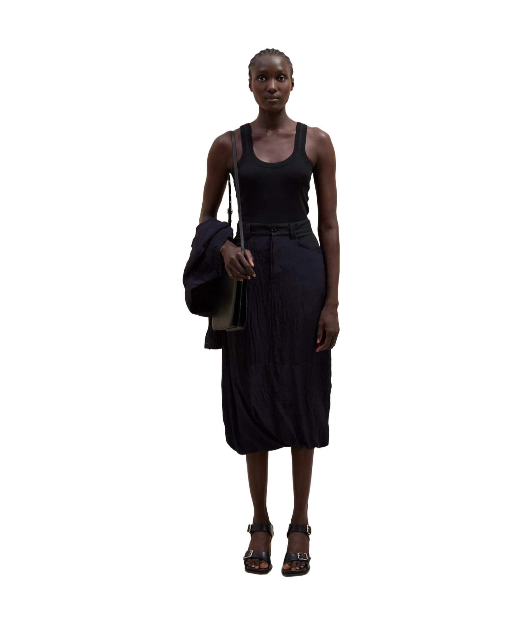 Lemaire Ribbed Sleeveless Top With In Black