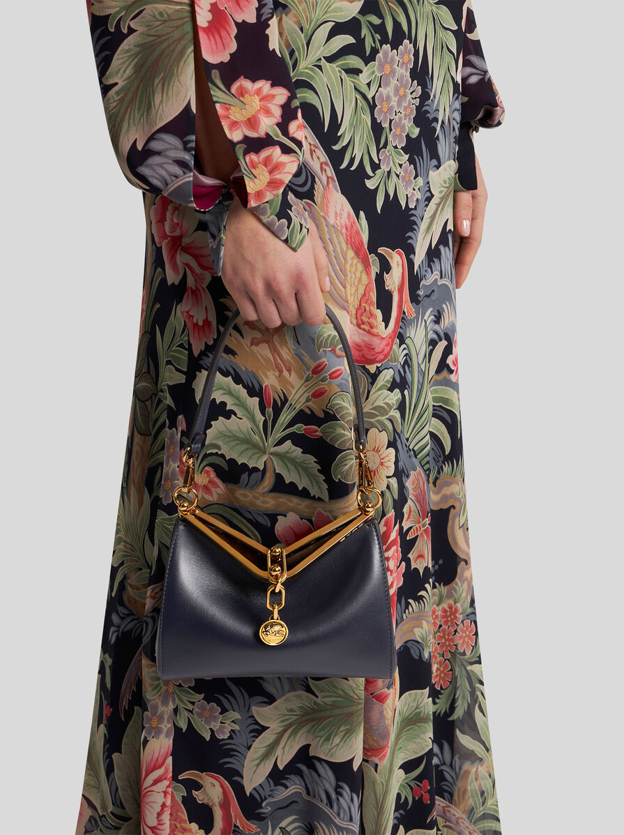Etro Vela Logo Charm Mini Shoulder Bag In Black