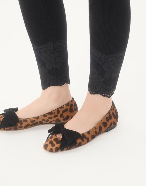 Valentino Garavani Bowow Ballerina In Pony-effect Calfskin Woman Animal Print 41 In Multi