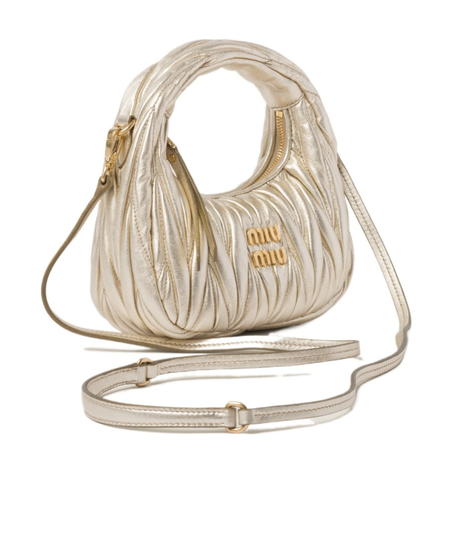 Miu Miu Quilted Leather Top-handle Bg In Yellow