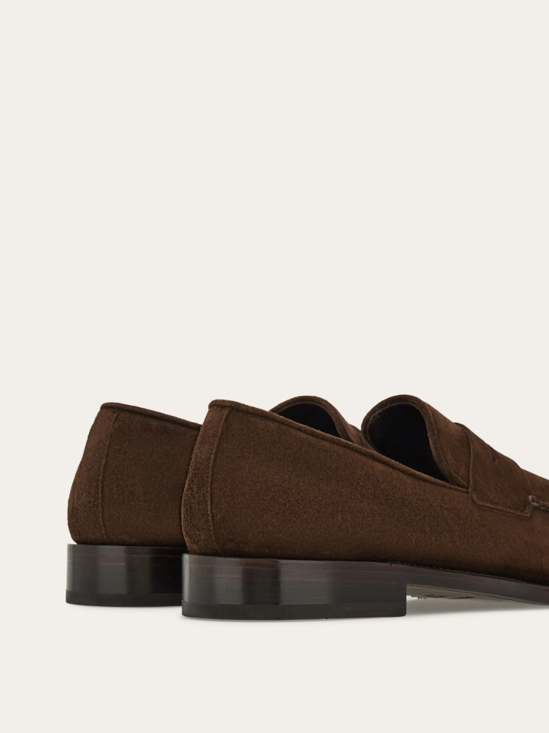 Ferragamo Tramezza Penny Loafer In Brown