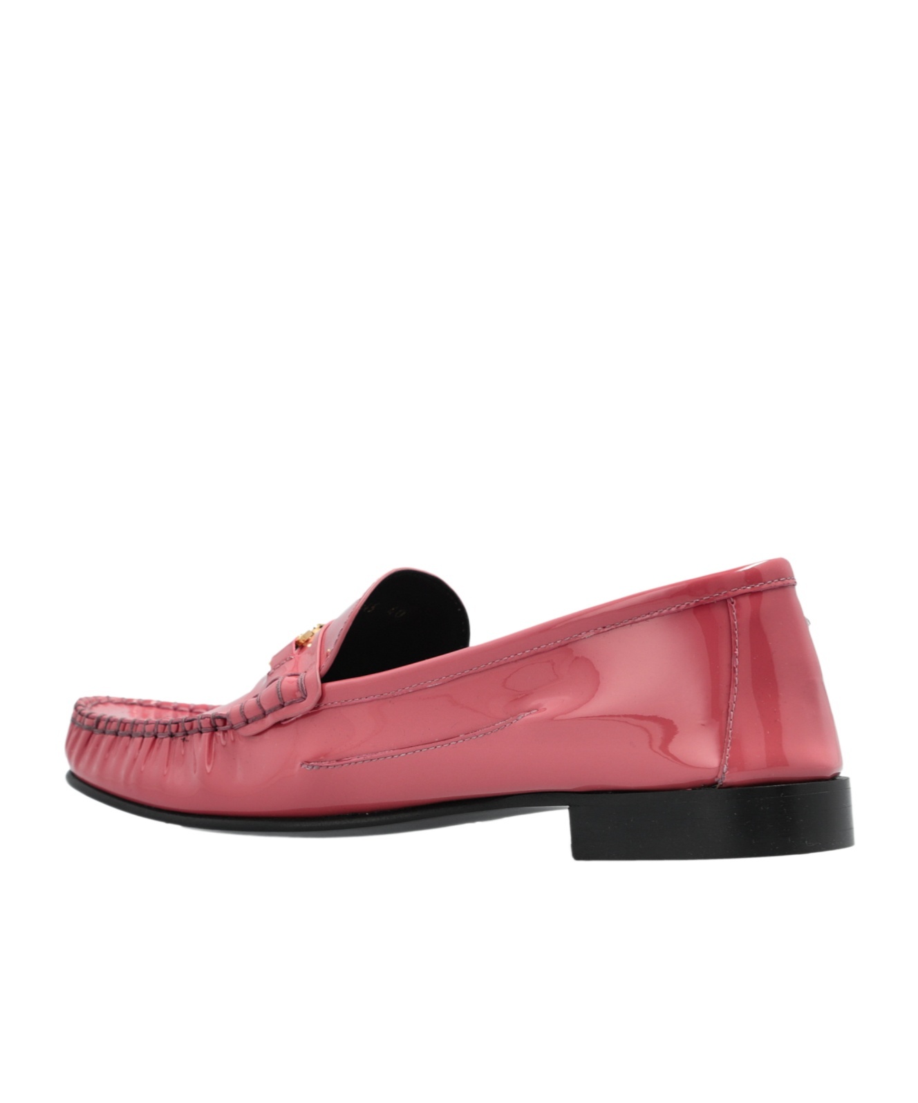 Versace Round Head Loafer Shoes In Pink