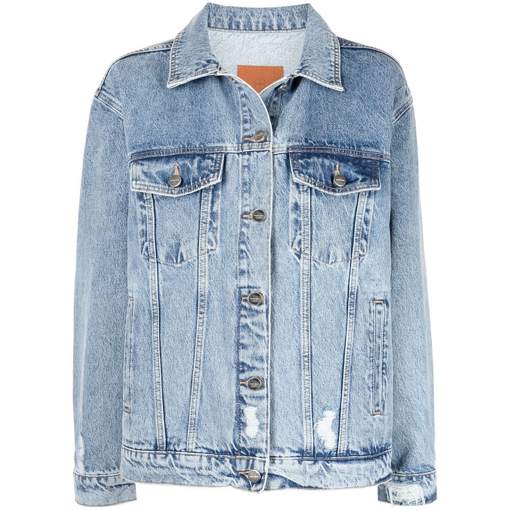 Anine Bing Rory Denim Jacket In Vintage Blue In Blue