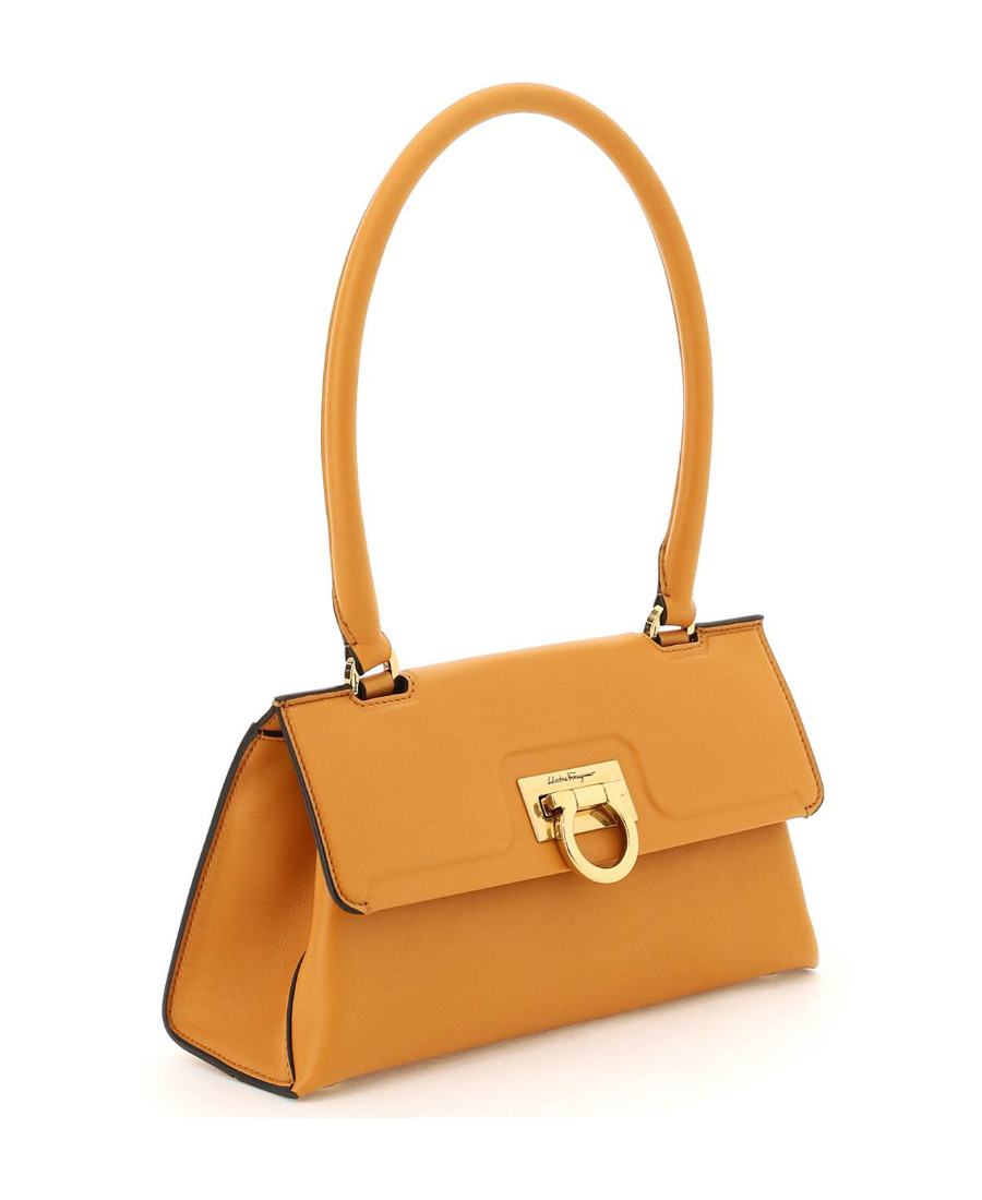 Ferragamo Salvatore Trifolio Long-handle Shoulder Bag In Orange