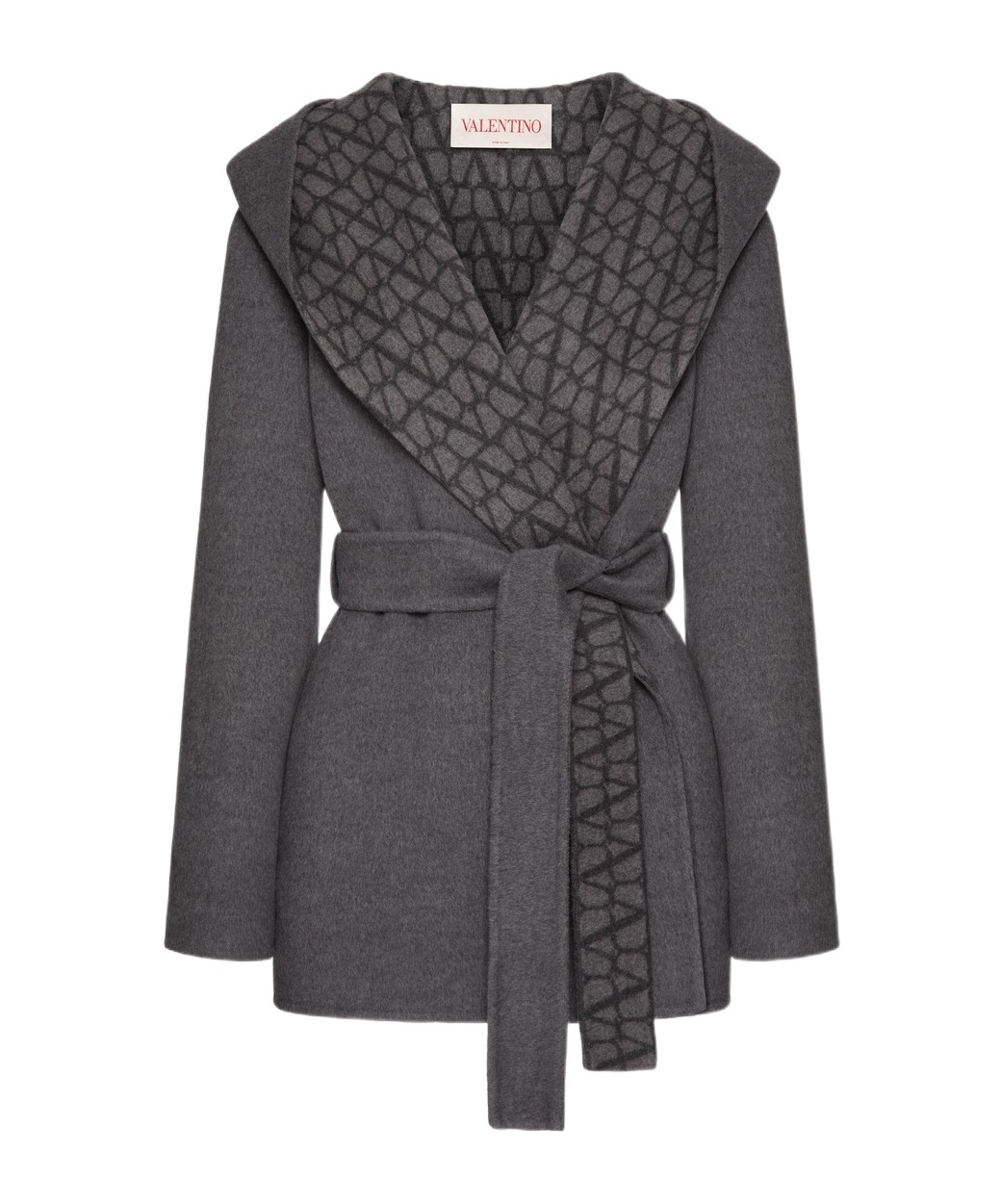Valentino Reversible Toile Iconographe Coat In Black