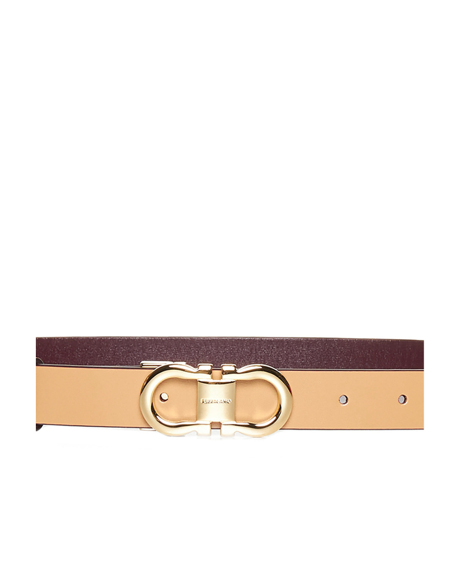 Ferragamo Double-sided Adjustable Gancini Belt In Nude