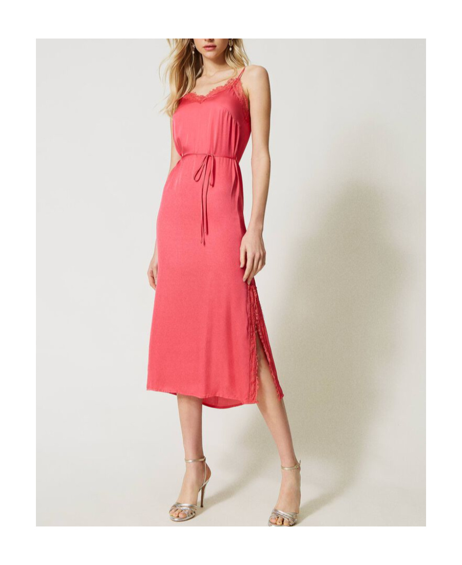 TWINSET LACE-DETAIL TIE-WAIST DRESS