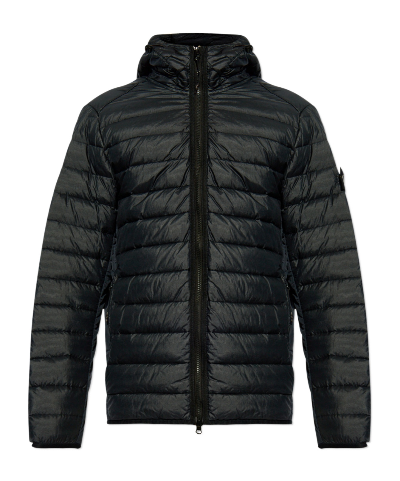 Stone Island Loom Woven Chambers Nylon Down Jacket In Blue