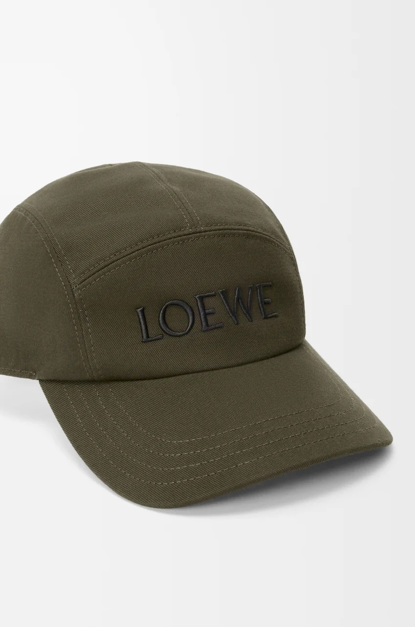 Loewe Camp Cap In Cotton In Green