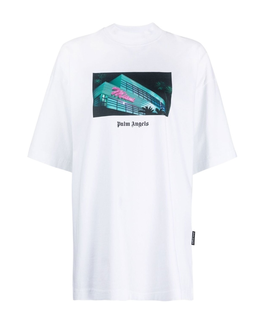 Palm Angels Miami Graphic-print T-shirt In White