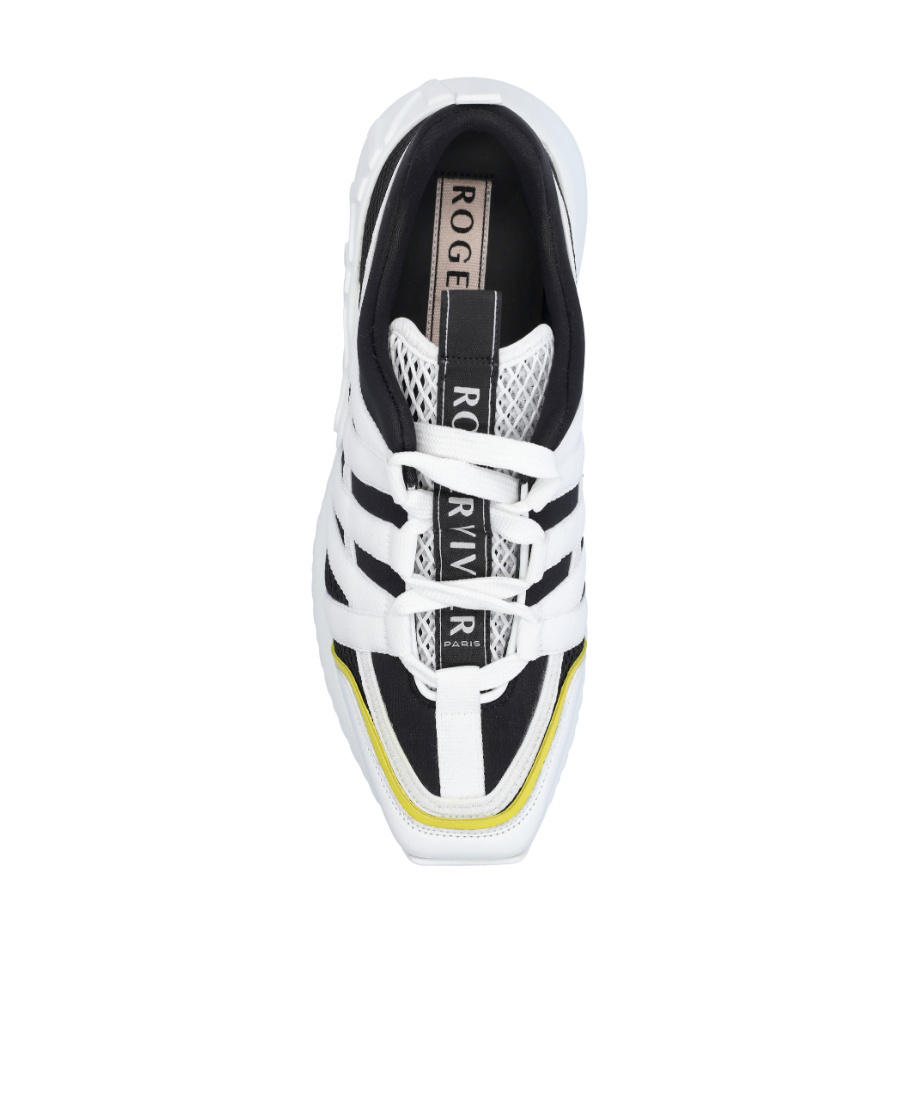 Roger Vivier Viv Go Two-color Lace-up Casual Sneakers In Gray