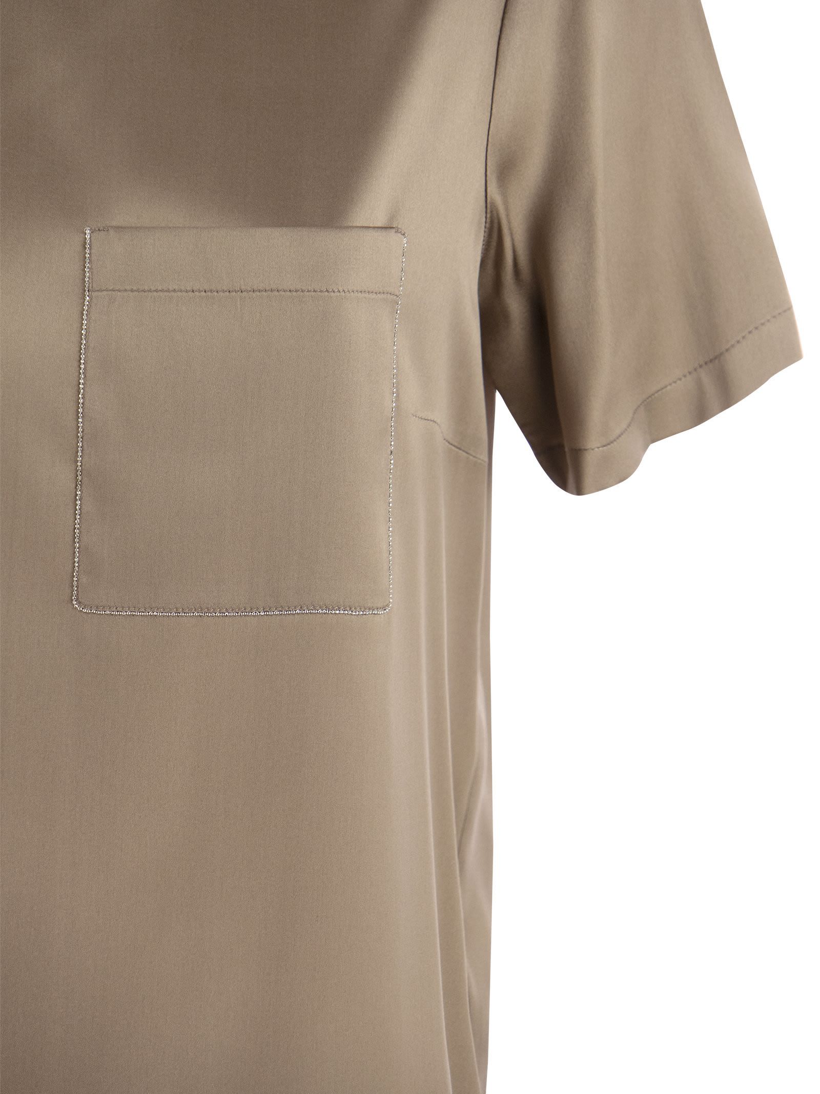Peserico Silk Chiffon T-shirt In Gray