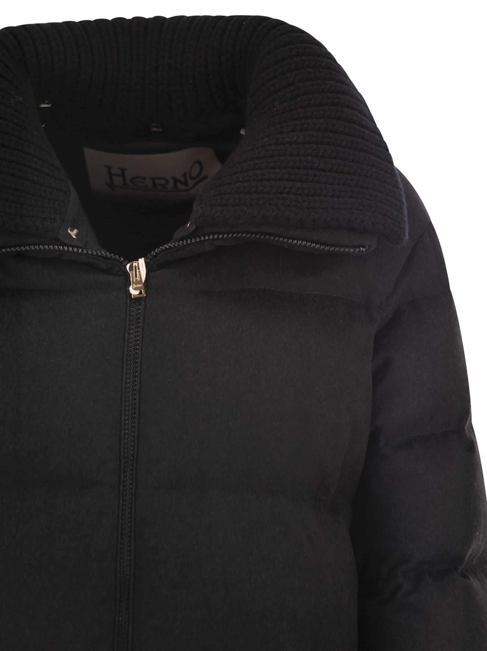 Herno Women Cashmere And Silk Duvet In Black