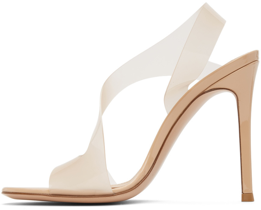 GIANVITO ROSSI CAMEL LOGO SANDALS