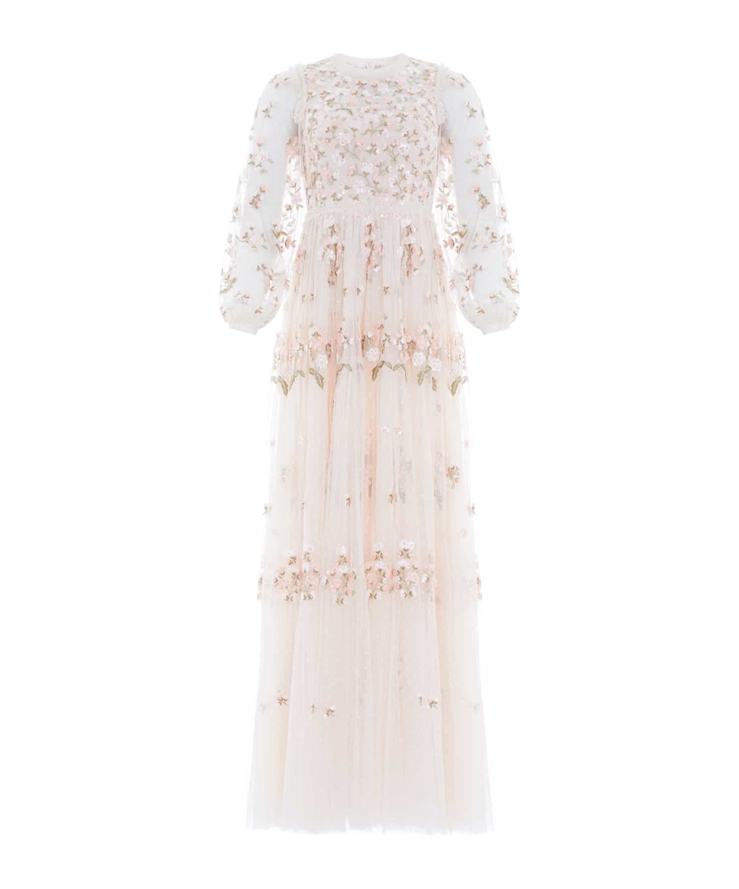 NEEDLE & THREAD POSY FLORAL-EMBROIDERED GOWN 