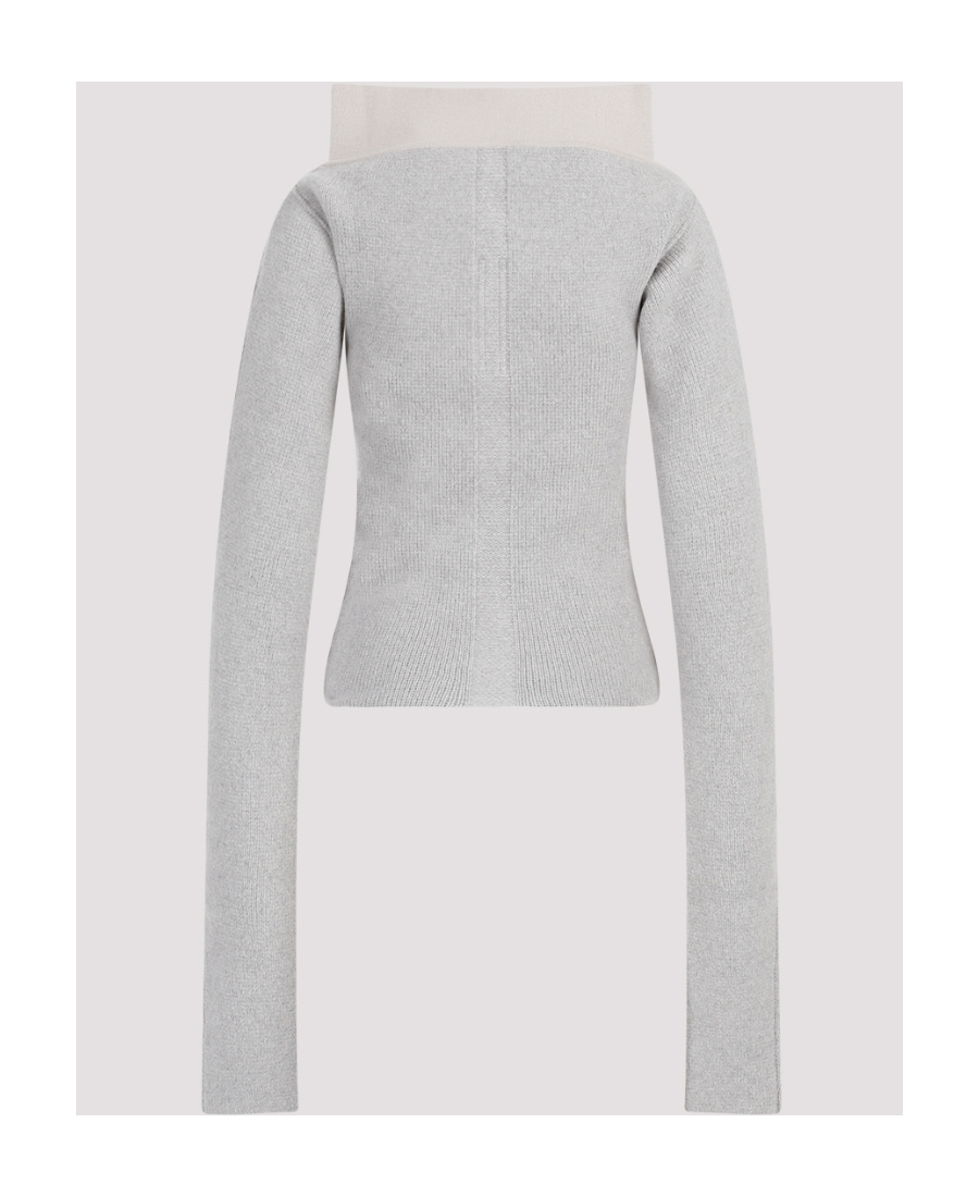 Rick Owens High-neck Extra Long-sleeves Jumper In Gray
