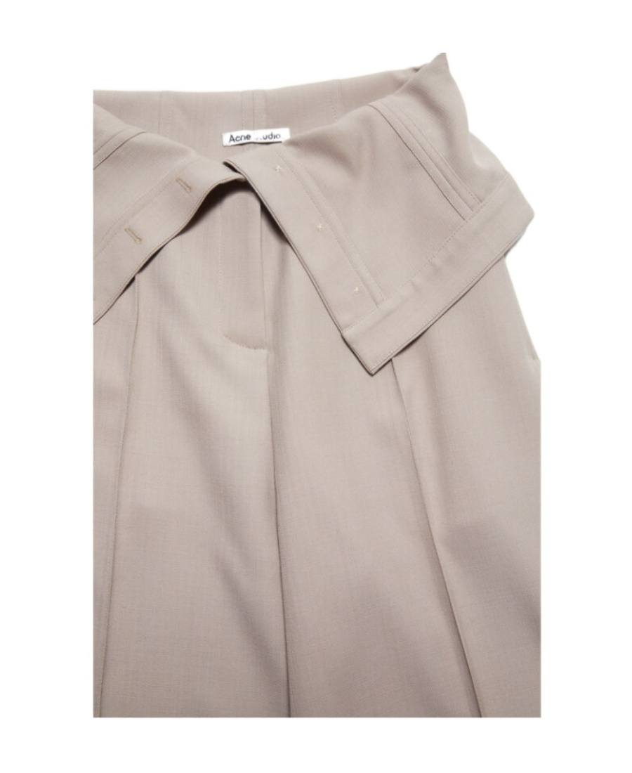Acne Studios Folded Waist Straight-leg Trousers In Nude