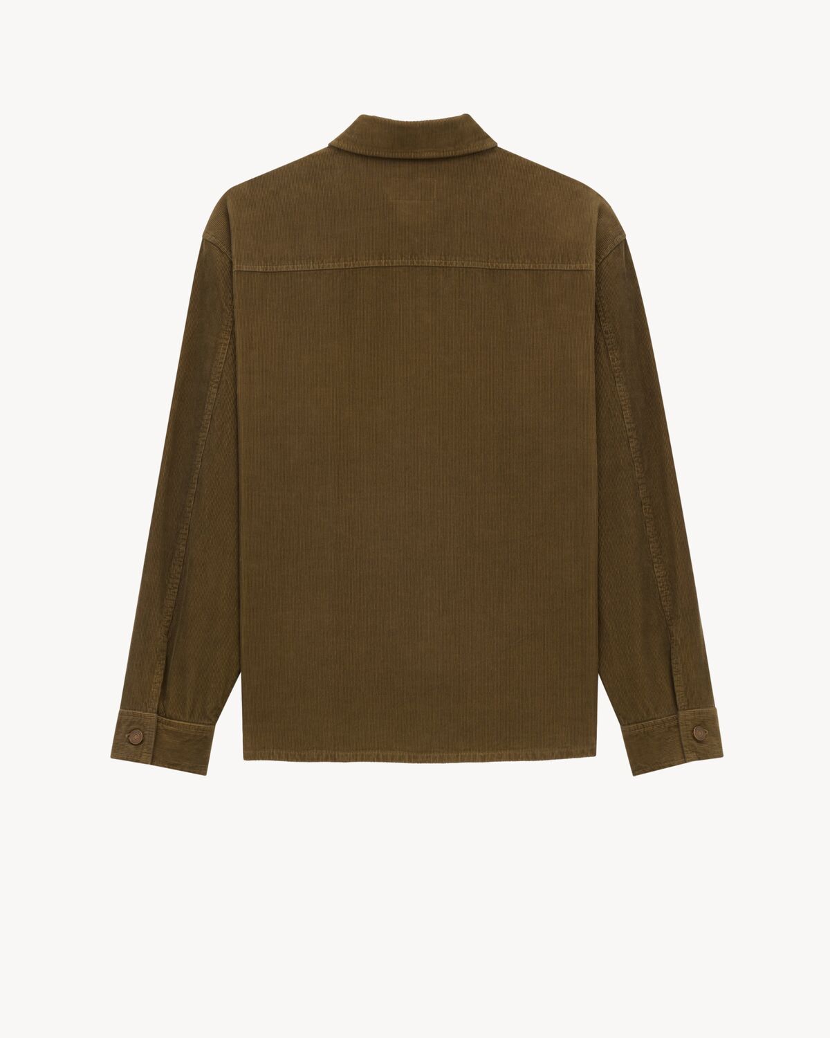 Saint Laurent Cotton Corduroy Overshirt In Green