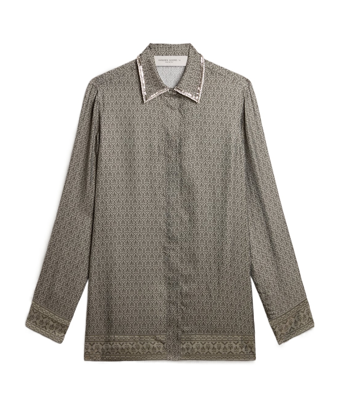 Golden Goose Floral Pattern Shirt In Gray