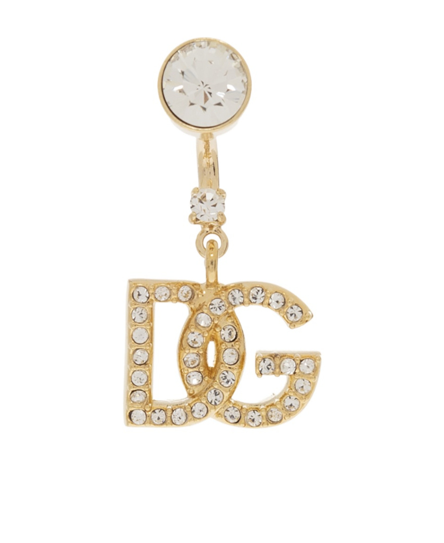 Dolce & Gabbana Dolce Gld Crystl Dg Drop Erng In Yellow