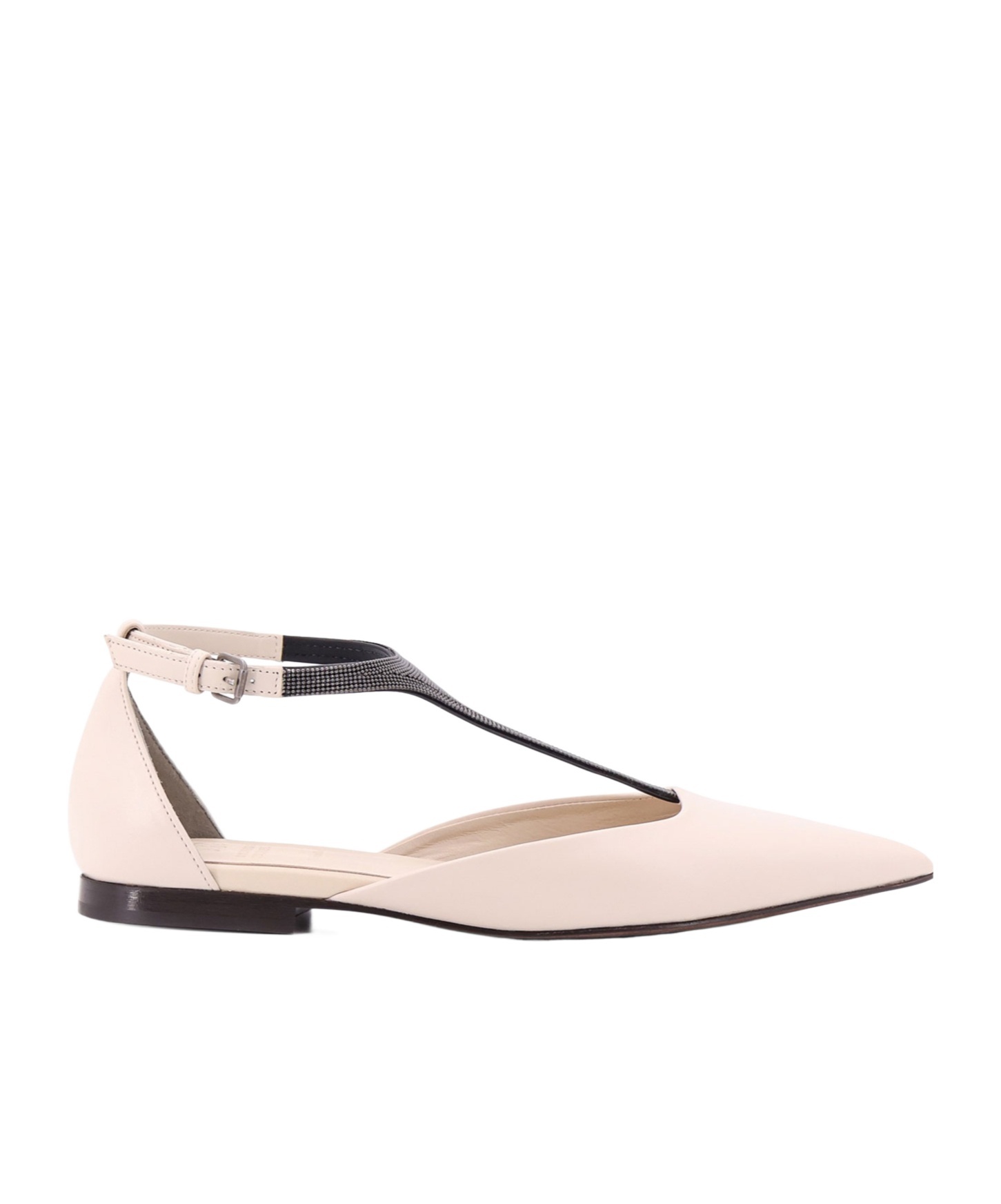 Brunello Cucinelli Pointed Flat Sandals In Nude