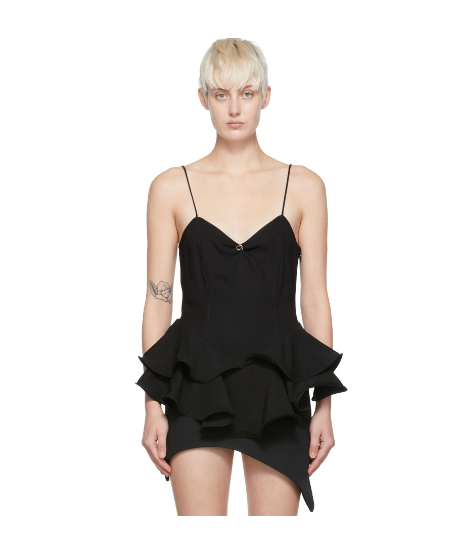 Coperni Ruffle-embellished Sleeveless Top In Black