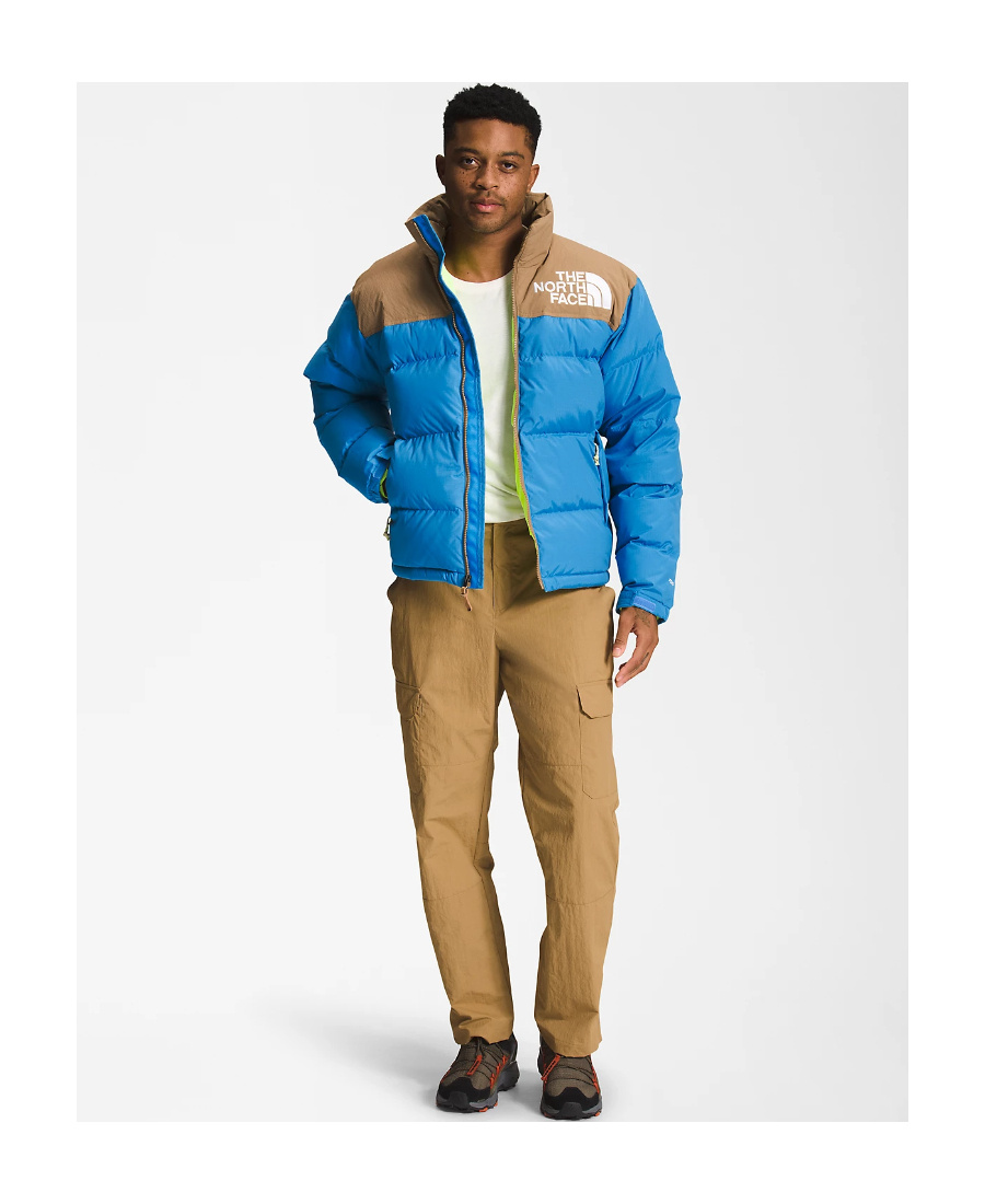 The North Face Logo Down Jacket In Blue