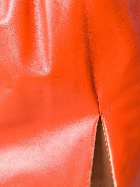 MIU MIU LEATHER FLARED MINI SKIRT