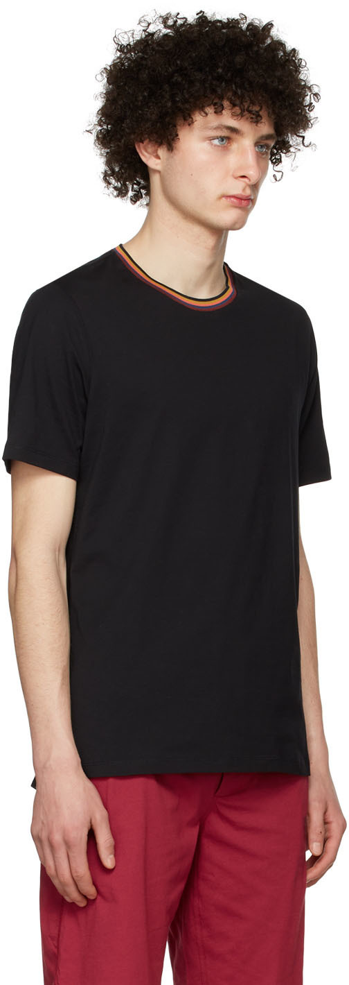 Shop Paul Smith Logo Round Collar Short-sleeved T-shirt In Black