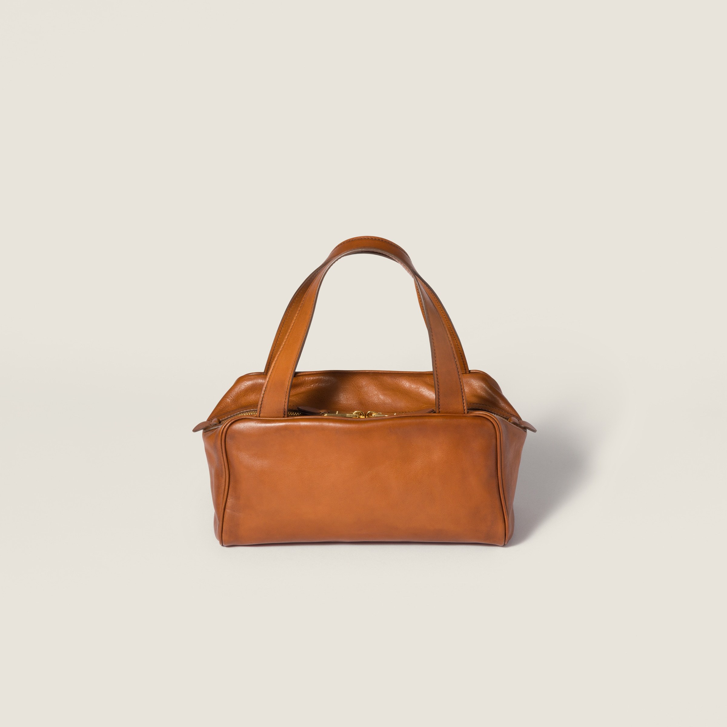 Miu Miu Leather Top-handle Bag In Brown