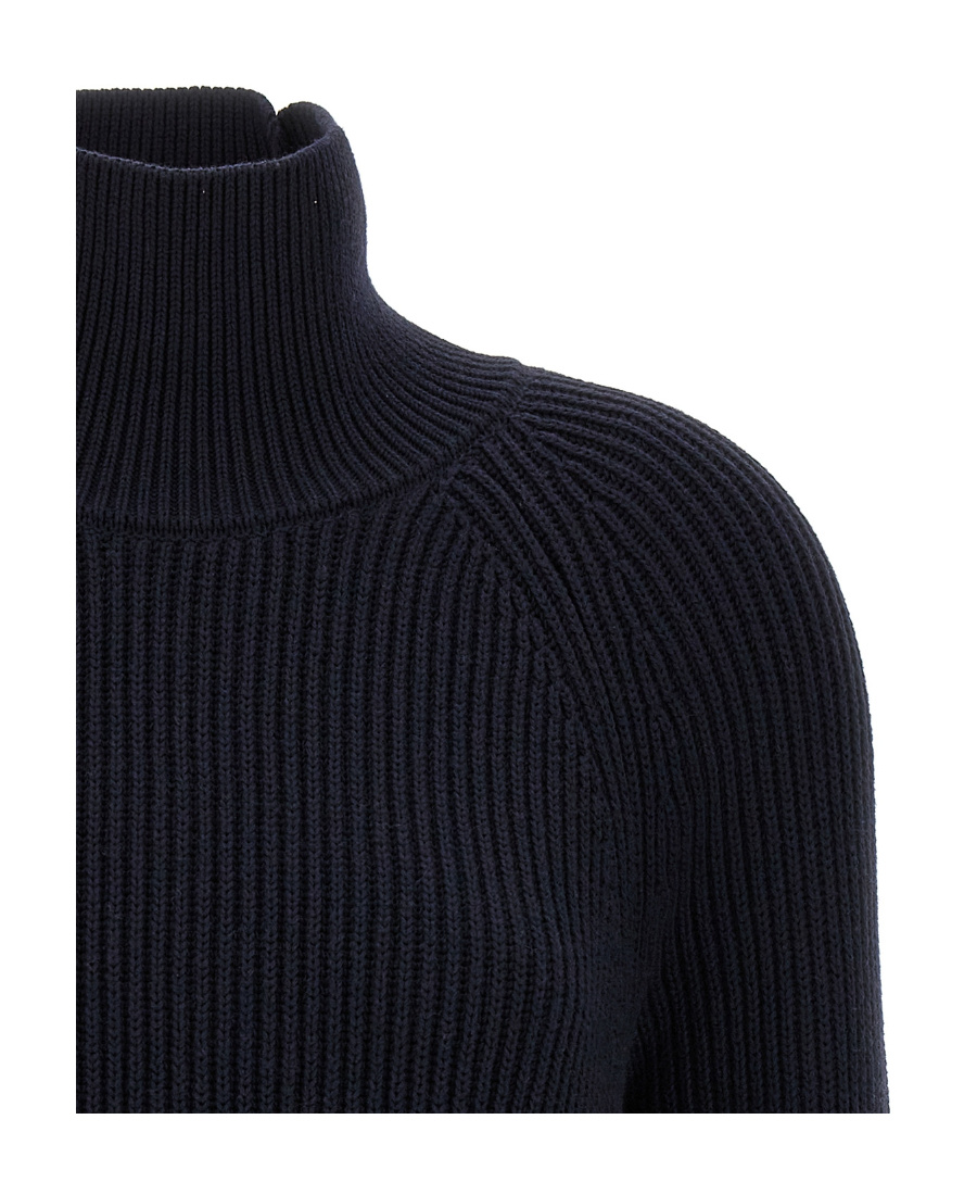 AMI ALEXANDRE MATTIUSSI AMI LOGO PATCH RIBBED TURTLENECK SWEATER