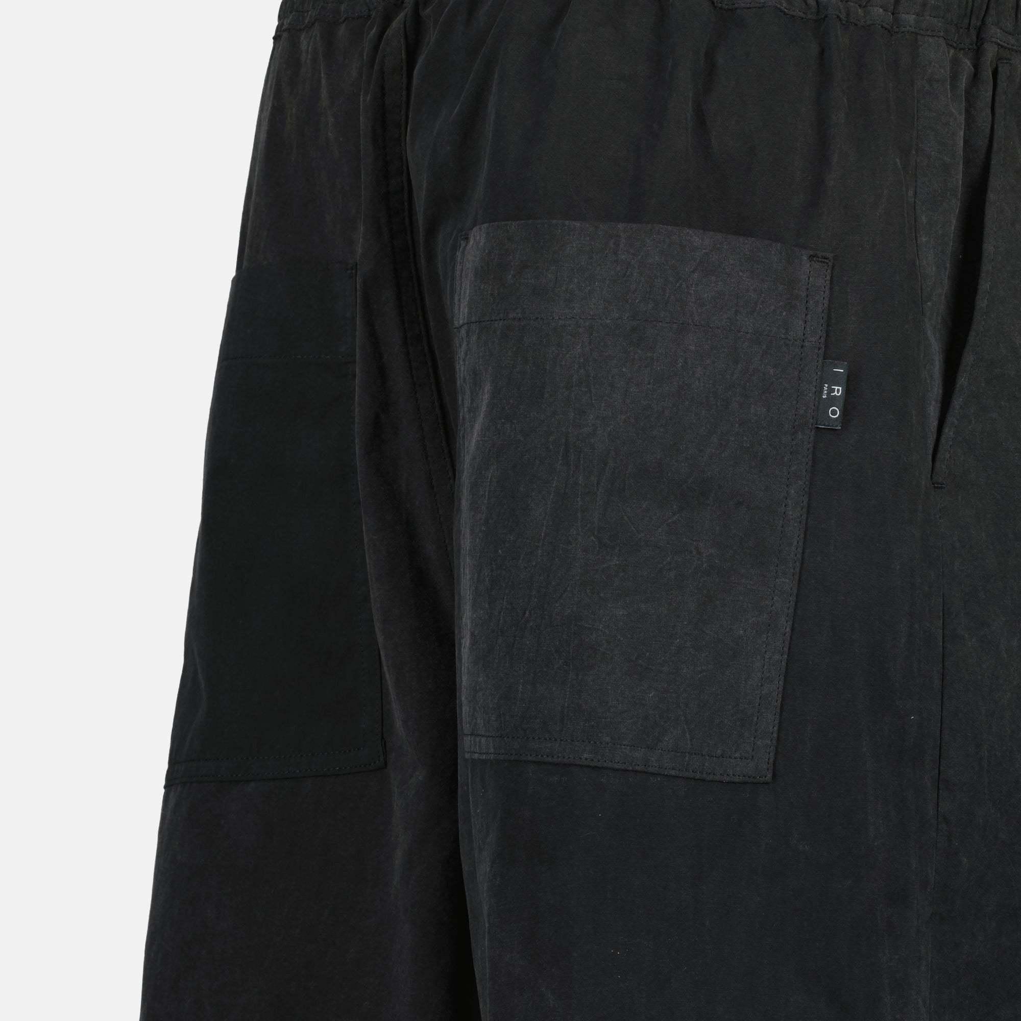 Iro Cotton Drawstring Elastic Waist Shorts In Black