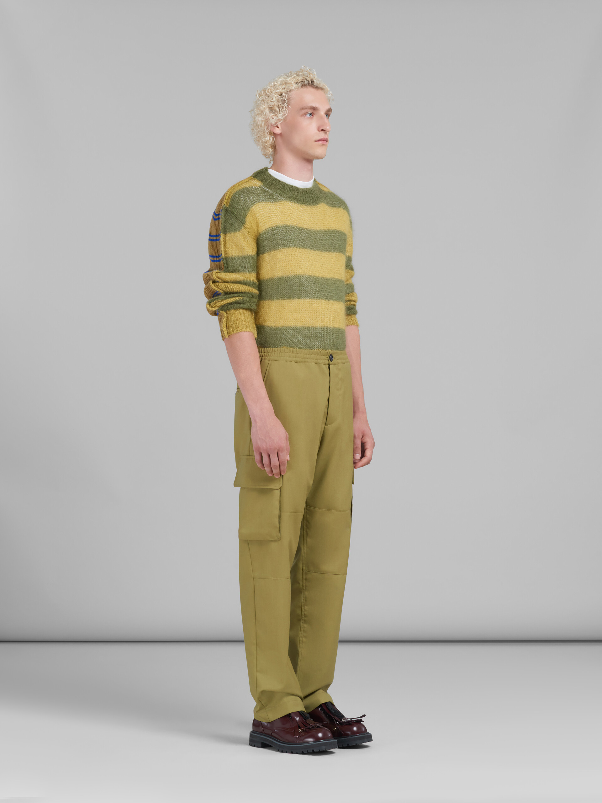 Marni Stripe-print Knit Jumper In Green
