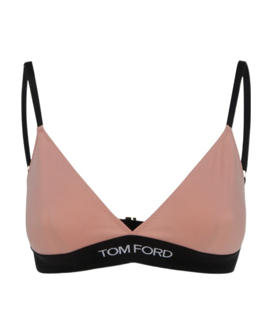 Tom Ford Logo-print Triangle Bra In Pink