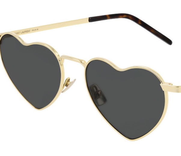 Saint Laurent Heart-frame Sunglasses In Black