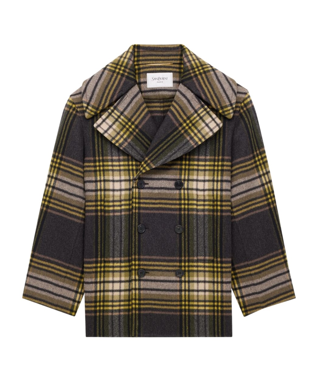 Saint Laurent Caban Coat Coats And Trench Coats Multicolor In Brown