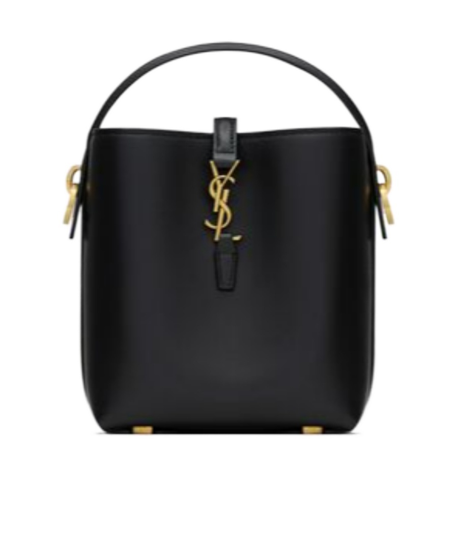 Saint Laurent Le 37 Mini Bag In Polished Leather In Black