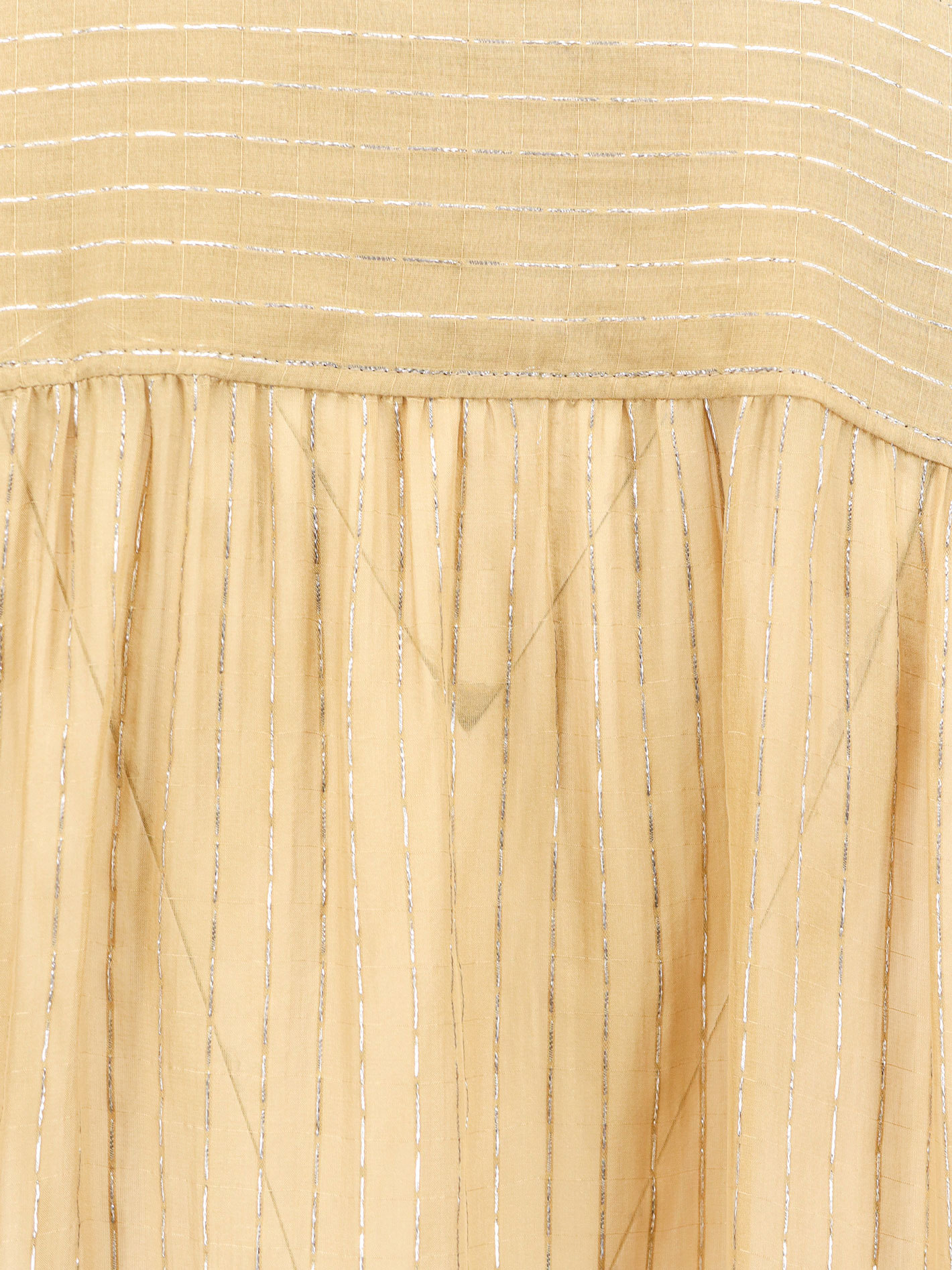 Chloé Silk Shirt With Metallic Stripes And Lurex In Neutral