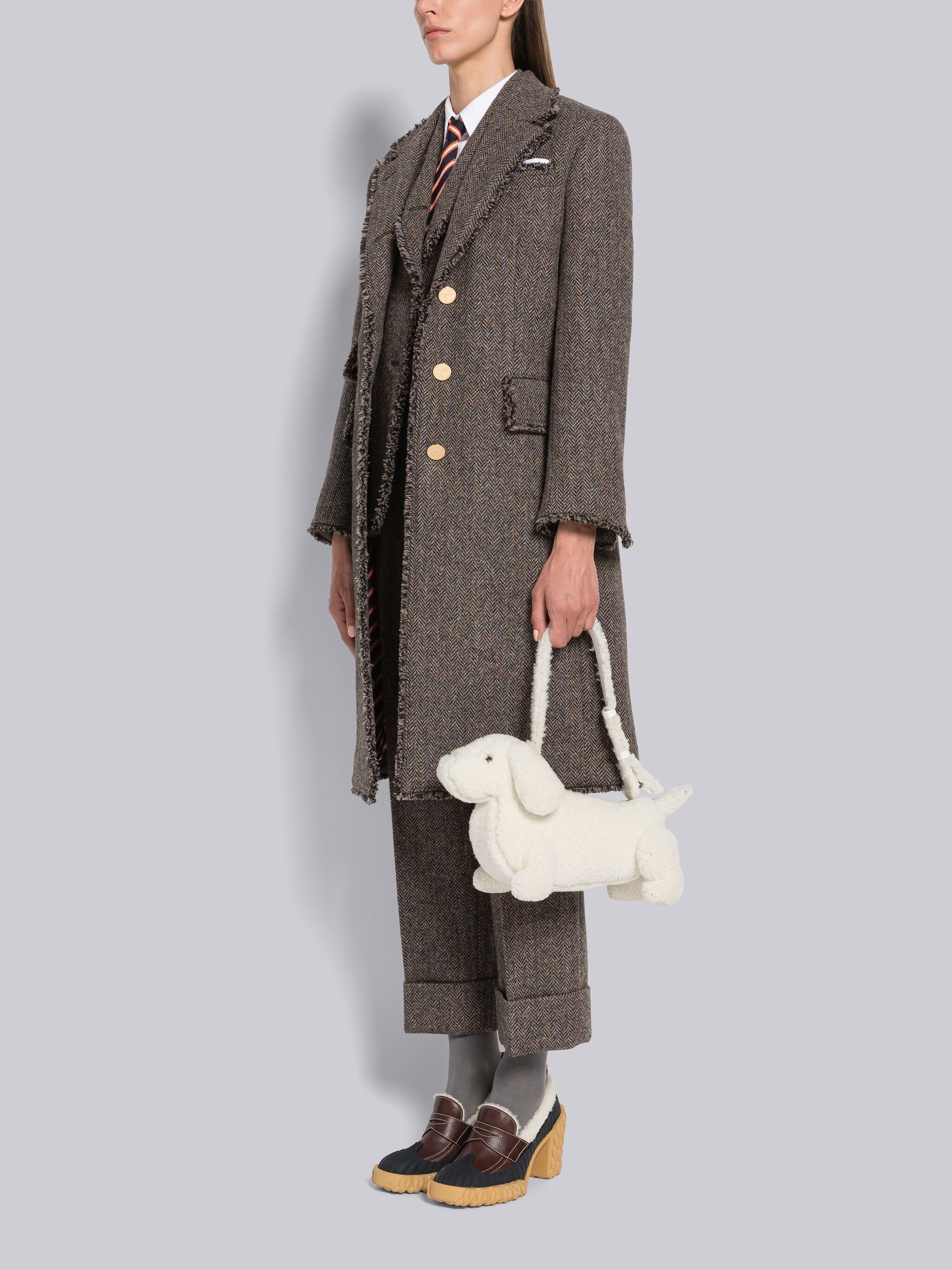 THOM BROWNE HECTOR SHEARLING SHOULDER BAG